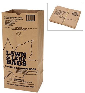 Kraft paper bags used in on-call yard waste service.